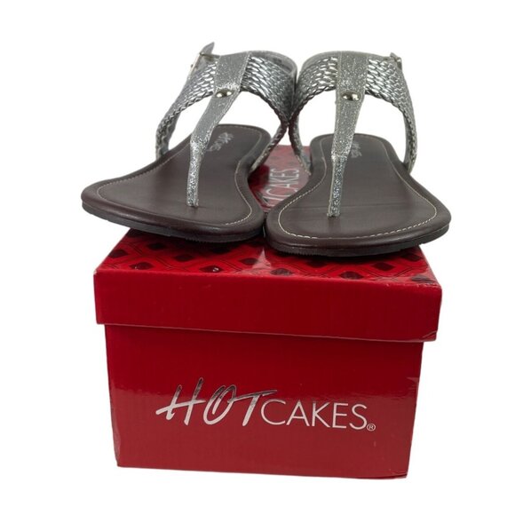 Hot Cakes Thong Buckle Silver Sparkly Sandals Womens Size 9M - Picture 11 of 12